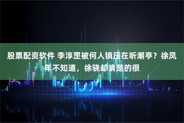 股票配资软件 李淳罡被何人镇压在听潮亭？徐凤年不知道，徐骁却清楚的很